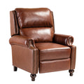 Franco Genuine Leather Recliner in Brown