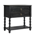 Gwen 30"Tall 2-Drawer End Table in Charcoal