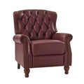 Abraham Genuine Leather Recliner in Burgundy