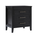 Joachim 3 Drawer Nightstand in Black