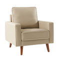 Aurelian Genuine Leather Armchair in Beige