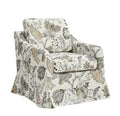 Alois Slipcovered Swivel Chair in Jeacobean