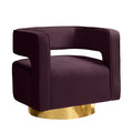 Blanca Swivel Barrel Chair in Purple