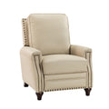 Amil Genuine Leather Recliner in Beige