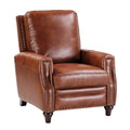Amil Genuine Leather Recliner in Saddle