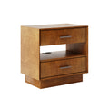 Peter 2-Drawer Nightstand with Built-In Outlets in Walnut