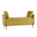 Arrigo Upholstered Flip Top Storage Bench in Mustard