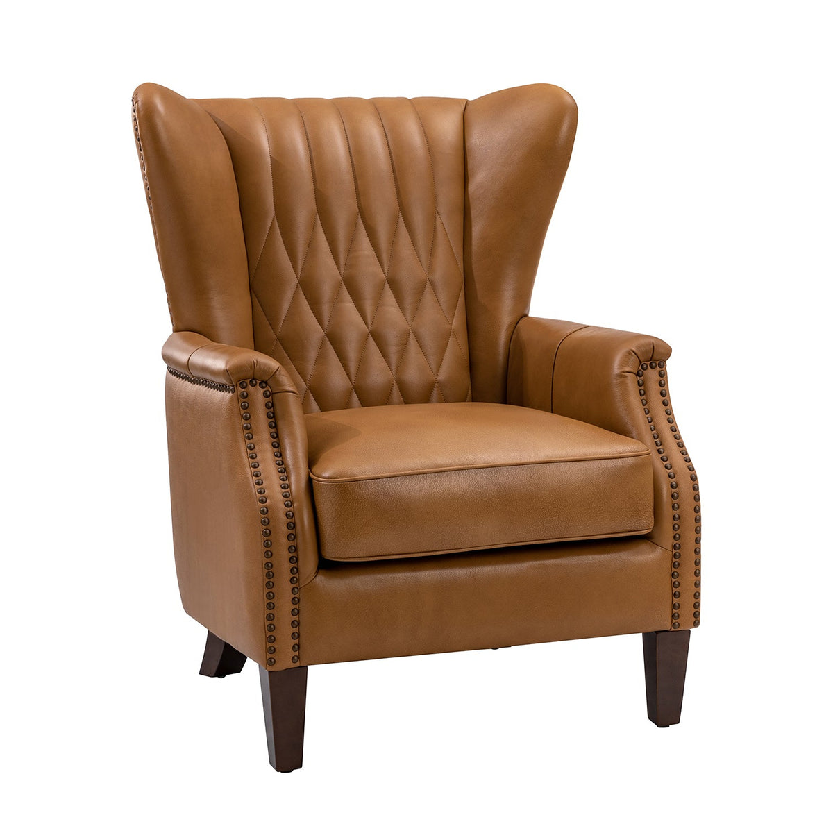Xaver Genuine Leather Armchair in Camel