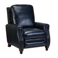 Amil Genuine Leather Recliner in Navy