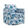 Armando Slipcovered Swivel Chair in Turquoise