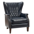 Xaver Genuine Leather Armchair in Navy