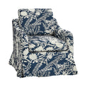 Alois Slipcovered Swivel Chair in Navy