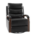Konradin Genuine Leather Swivel Rocking Manual Recliner in Black