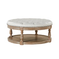 Antonia Vegan Leather Ottoman in Ivory