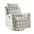 Alfons Swivel And Rocker Power Recliner With Headrest in Tan