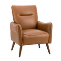 Zuri Vegan Leather Armchair in Camel