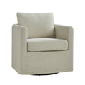 Asser Slipcovered Swivel Chair in Linen
