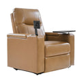 Lothaire Genuine Leather Recliner in Camel