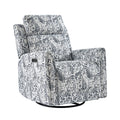 Alfons Swivel And Rocker Power Recliner With Headrest in Navy