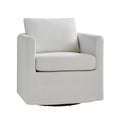 Asser Slipcovered Swivel Chair in White