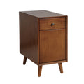 Mitch End Table with Storage and Built-In Outlets in Acorn