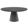Pedestal Dining Table, Dark Gray Finish