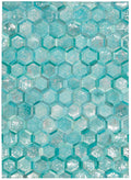 City Chic Turquoise Modern Leather Area Rug