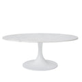 Joselyn Indoor Cast Aluminum Oval Coffee Table, White
