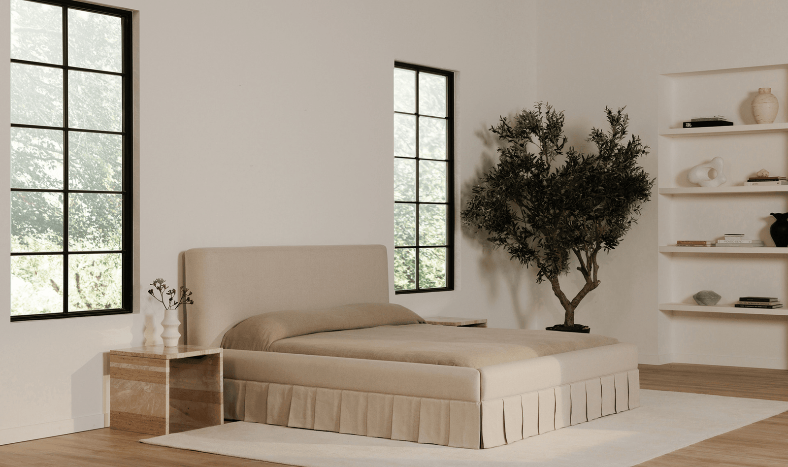 Maren Bed in Beige