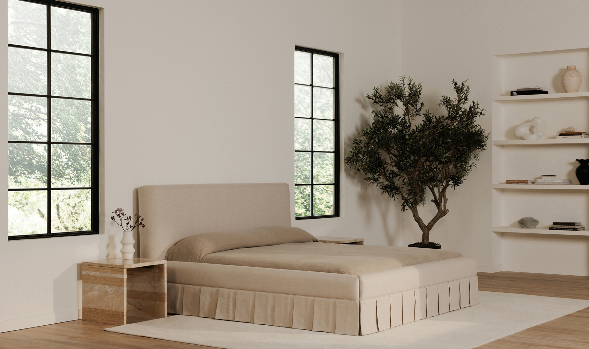 Maren Bed in Beige