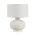 Mallow 22.5" Tall Textured Ivory Resin Table Lamp with Drum Linen Shade