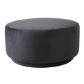 Colum Indoor Poly-Velvet Ottoman, Black