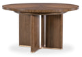Eleana Round Dining Table with One 20-inch Leaf