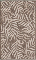 Garden Oasis Mocha Tropical Polypropylene Area Rug