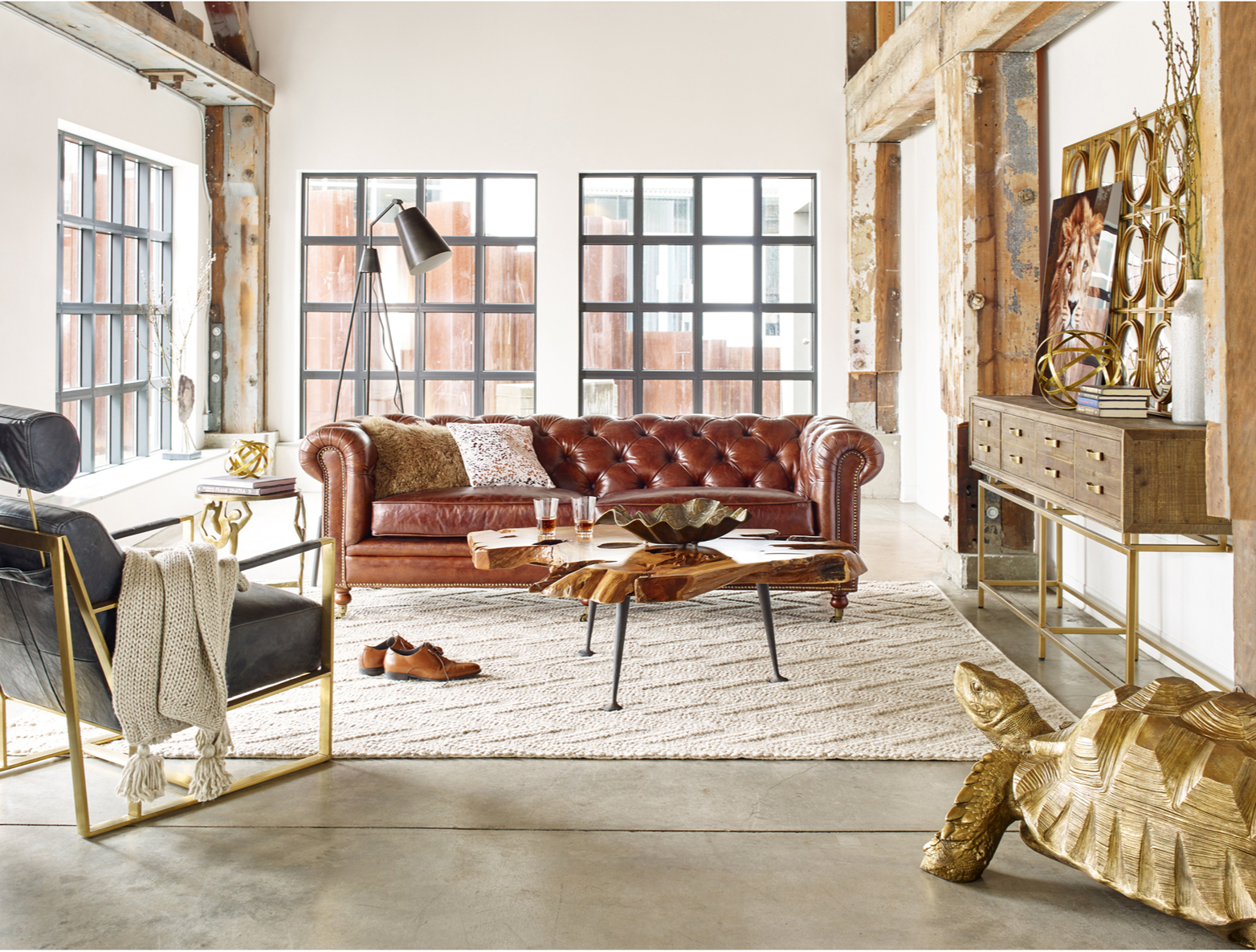 Birmingham Sofa in Dark Brown Leather