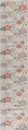Nourison Washables Cream Multicolor Farmhouse Polyester Area Rug