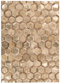 City Chic Amber Gold Modern Leather Area Rug