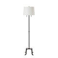 Ruslur 62.75" Tall Matte Black Floor Lamp with Tapered Linen Shade