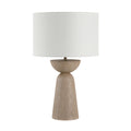 Alba 27.25" Tall Light White Oak Resin Table Lamp with Drum Linen Shade