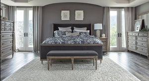 Alderwood Queen Upholstered Panel Bed