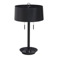 Hems 28.75" Tall Matte Black Cast Aluminium Table Lamp with Drum Iron Shade