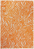 Aloha Orange Contemporary Polypropylene Area Rug