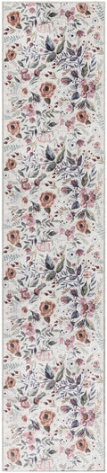 Nourison Washables Ivory Pink Vintage Polyester Area Rug
