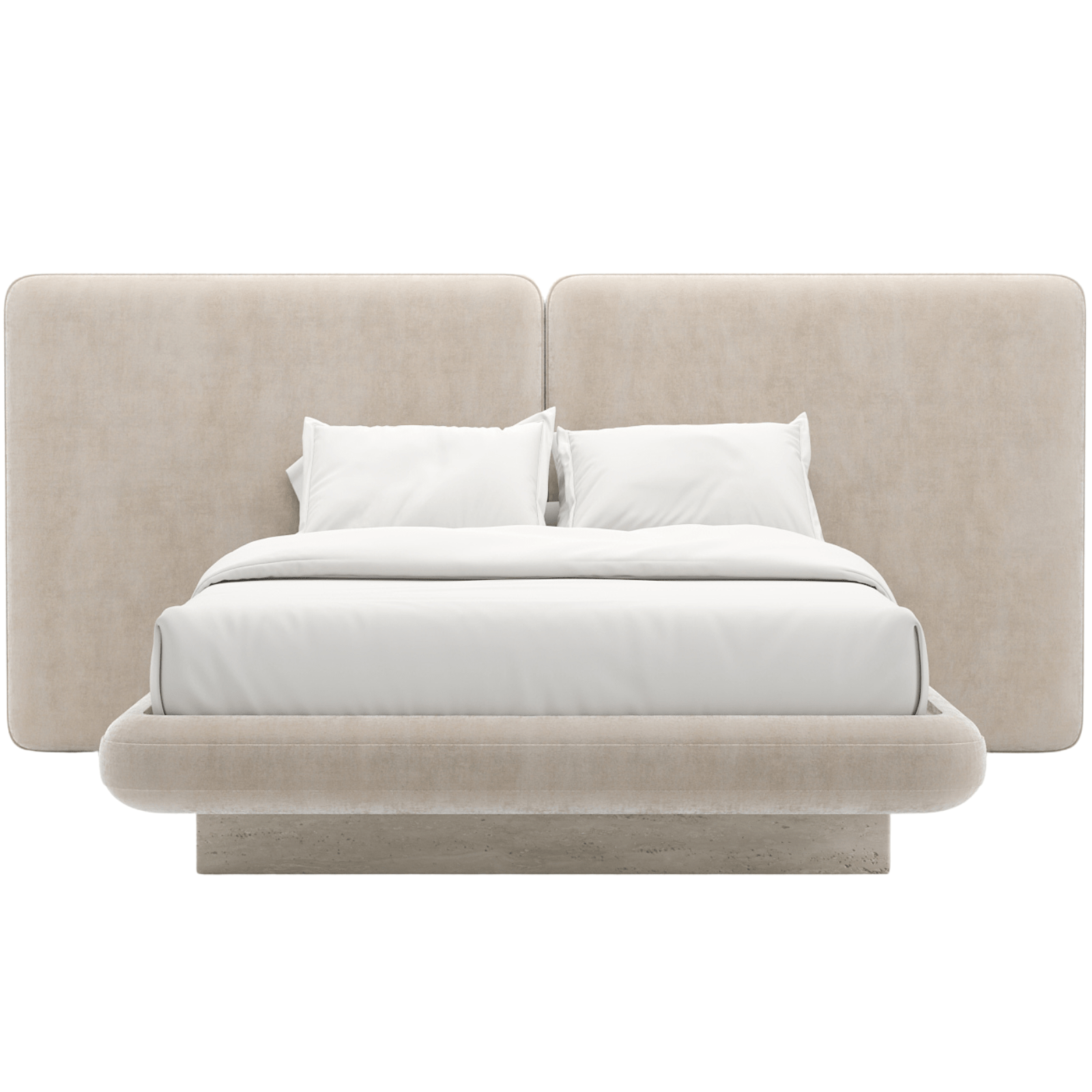 Overlap Bed in Ivory