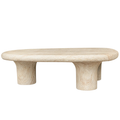 Warby Faux Travertine Outdoor Coffee Table Cement 55"
