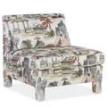Margot Armless Accent Chair with Toile Fabric