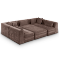 Stellar 114" Chenille Fabric Upholstered 6Pc. Modular Sectional