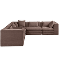 Stellar 114" Chenille Fabric Upholstered 5Pc. Modular Sectional