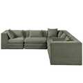 Stellar 114" Chenille Fabric Upholstered 5Pc. Modular Sectional
