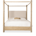 Retreat Pole Rattan Upholstered Poster Bed